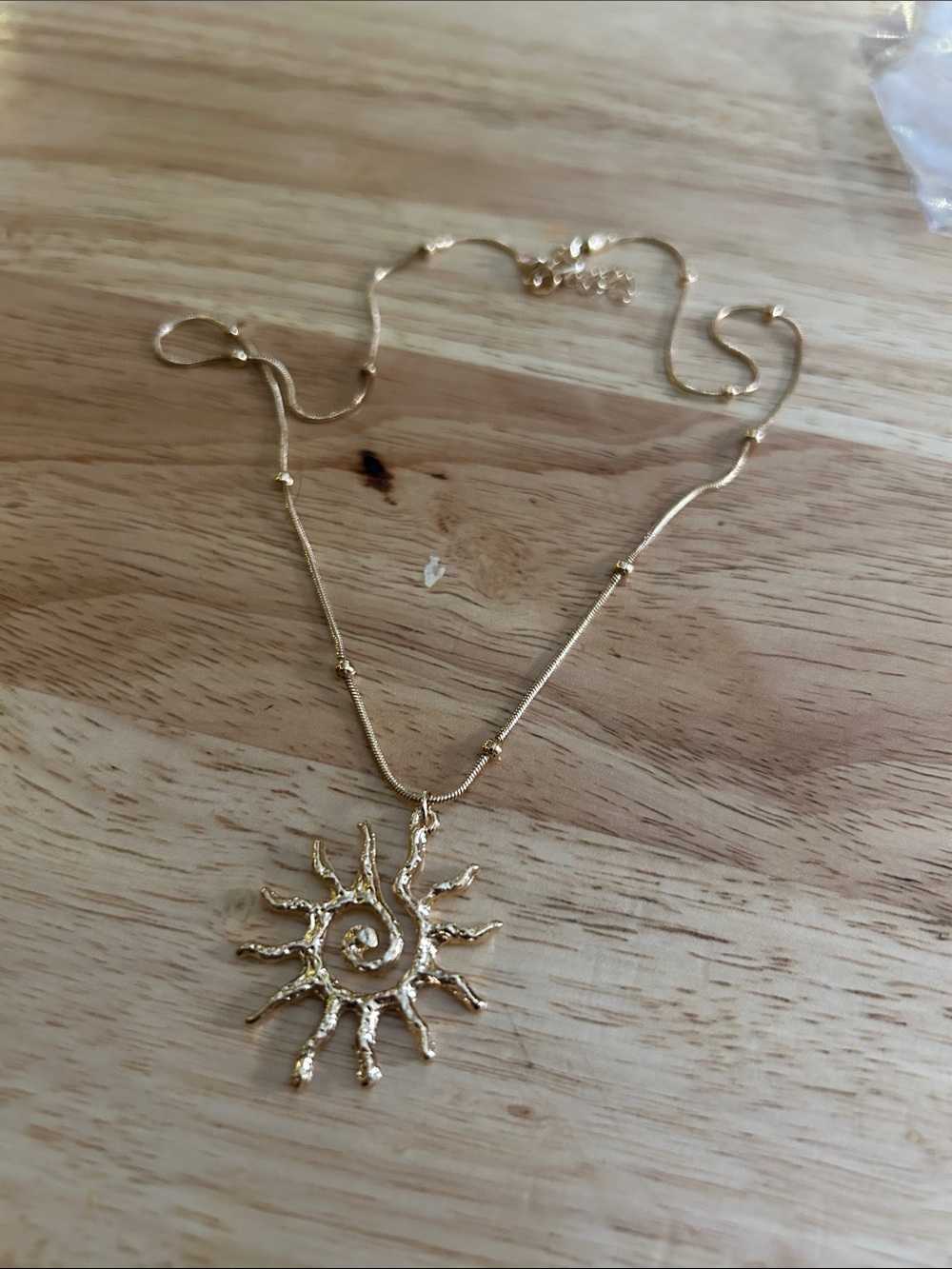 Gold Sunburst Pendant Necklace - Elegant Women's Jewelry